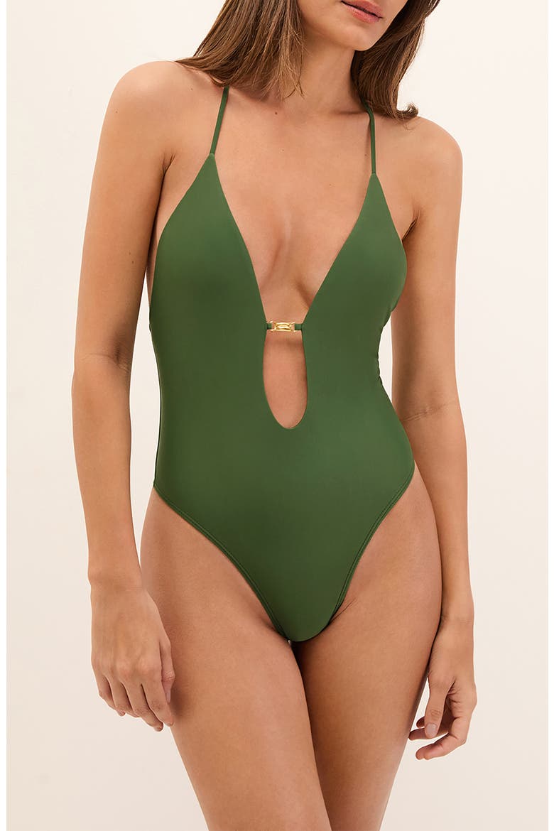 Mage Joanna One-Piece Swimsuit, Main, color, GREEN
