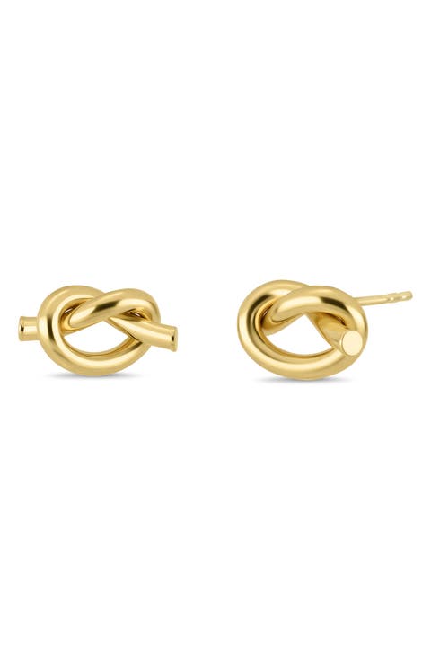 14k Gold Knotted Stud Earrings