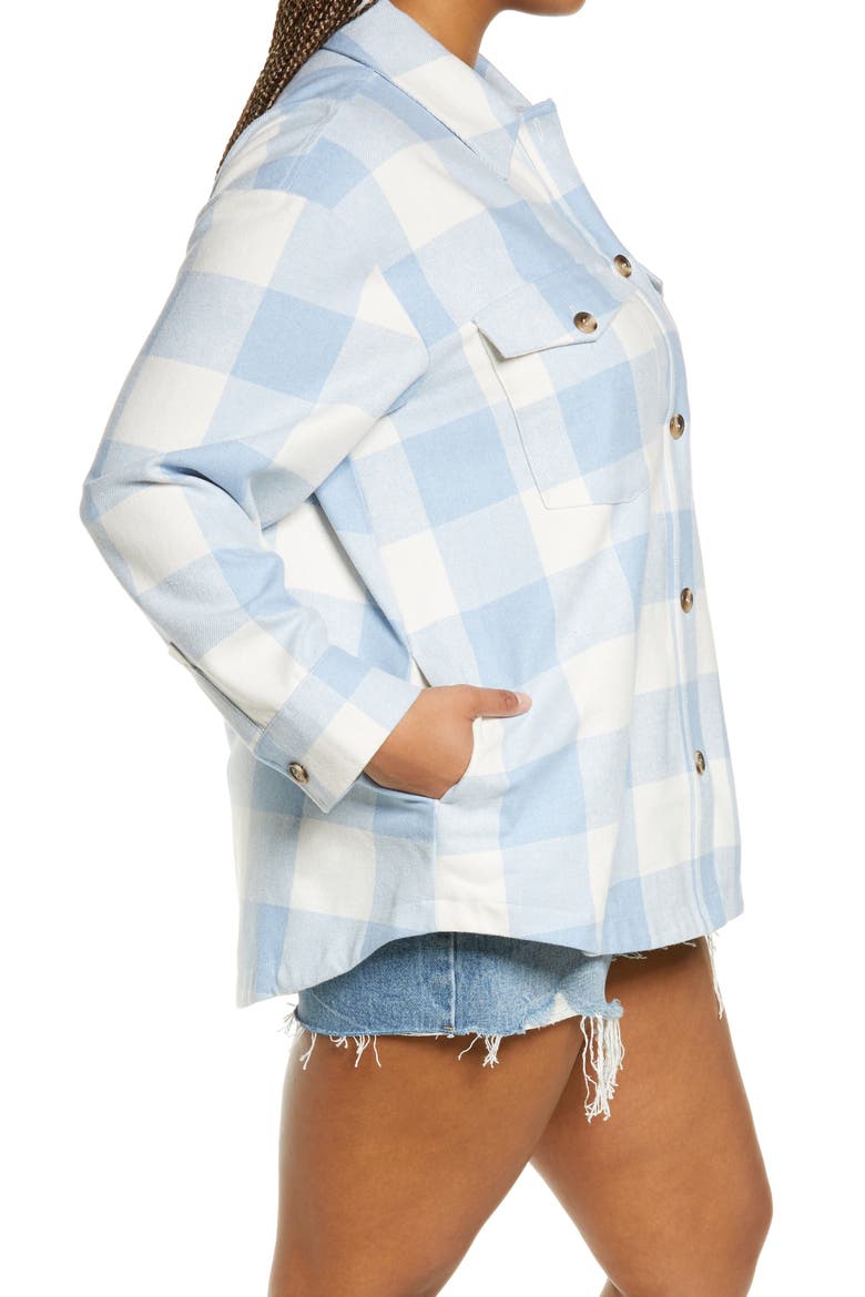Women's Plaid Shirt Jacket, Alternate, color, BLUE CASHMERE BUFFALO CHECK