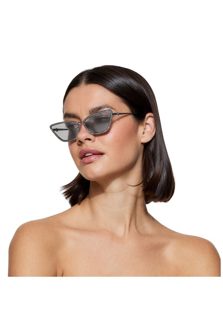 58mm Cat Eye Sunglasses, Alternate, color, SILVER/ SMOKE GRADIENT