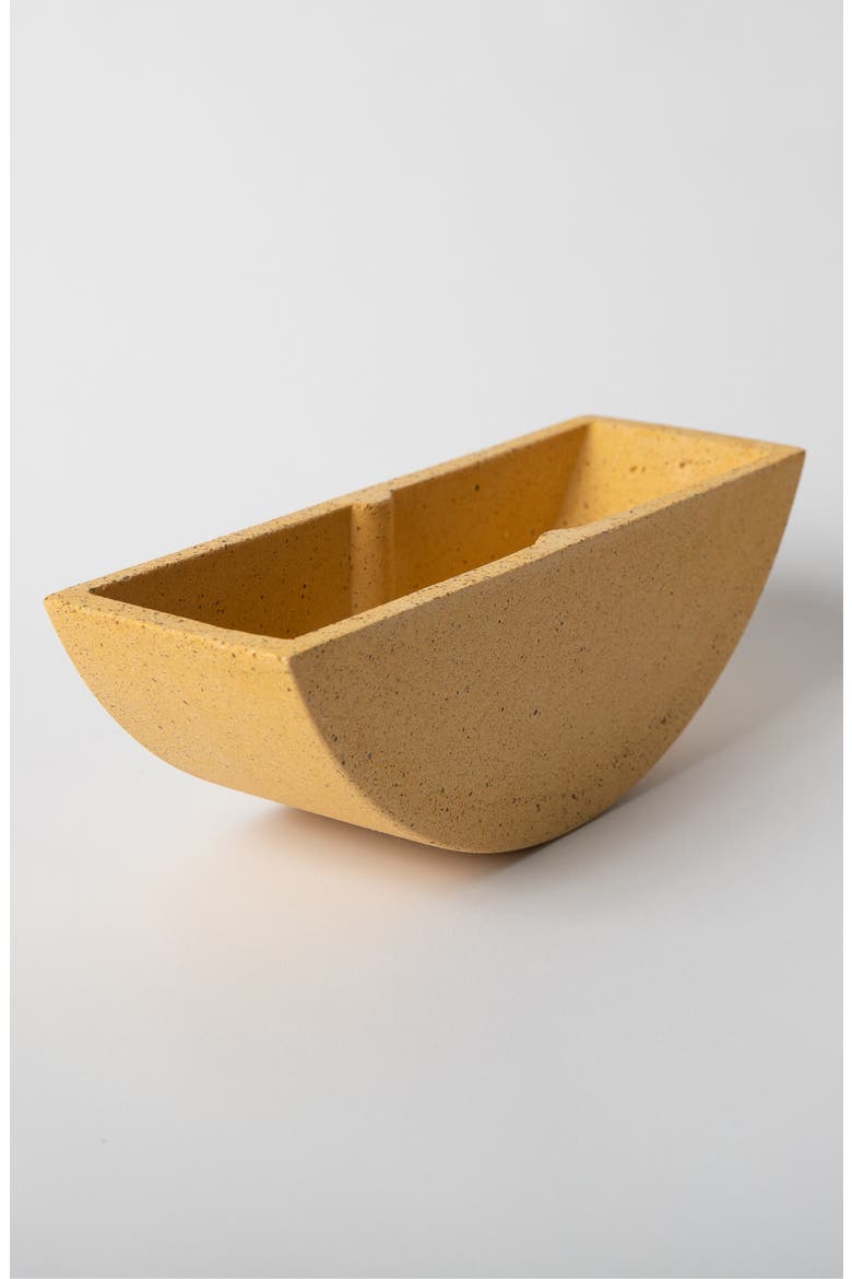 The Totter Concrete Planter, Alternate, color, MARIGOLD TERRAZZO