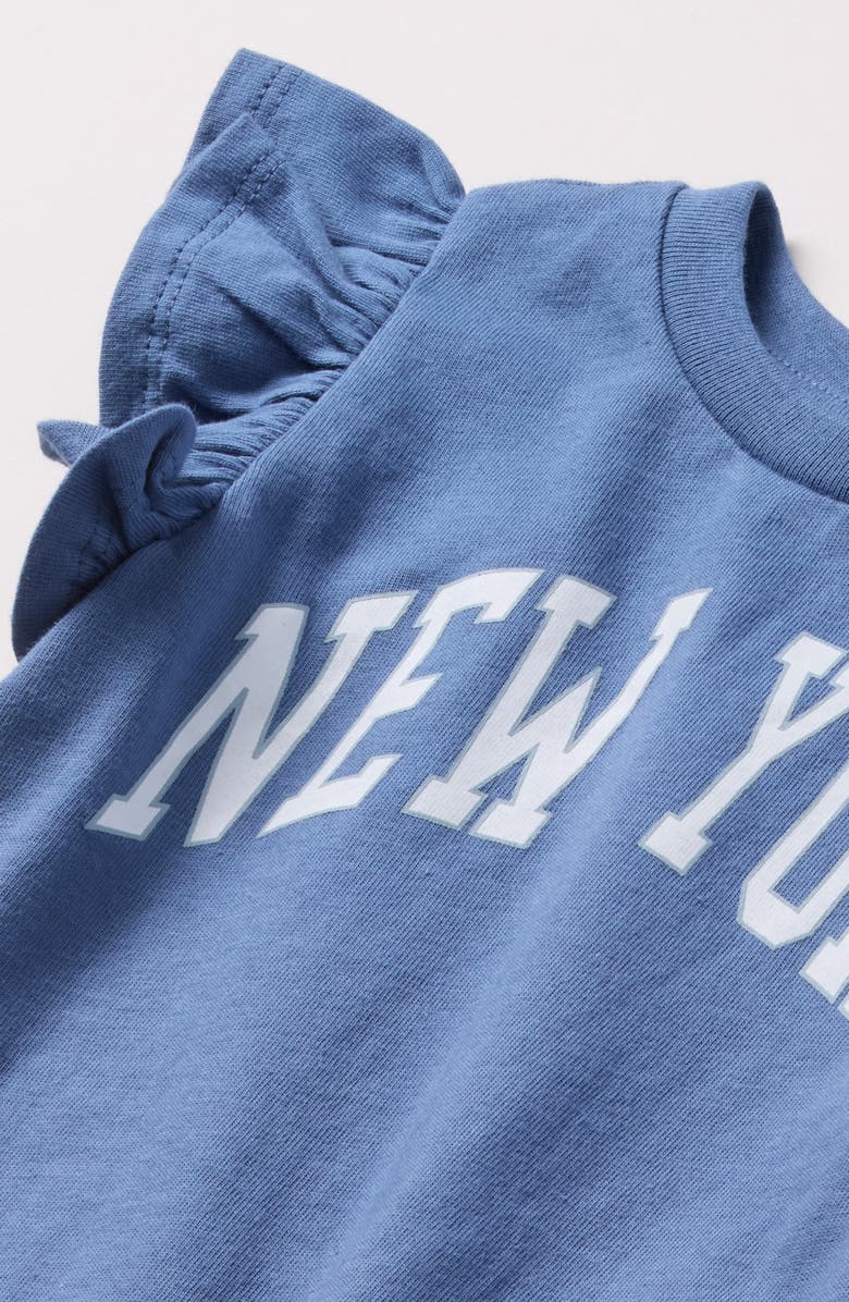 Tucker + Tate Kids' Ruffle Sleeve Cotton Graphic T-Shirt, Alternate, color, Blue Coronet New York