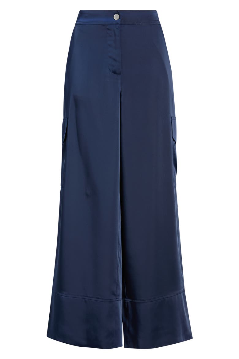 Wide Leg Bellows Pocket Trouser Pants, Main, color, EVENING BLUE
