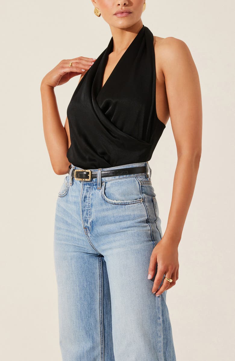 ASTR the Label Draped Satin Halter Top, Alternate, color, 