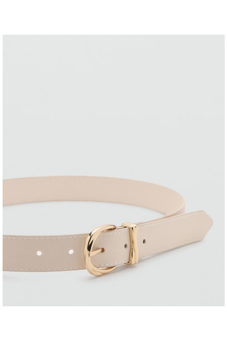 Oval Buckle Faux Leather Belt, Alternate, color, ECRU