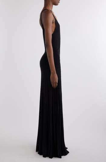 Isabel Marant Velma Plunge Neck Crepe Knit Maxi Dress
