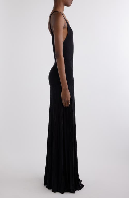 Isabel Marant Velma Plunge Neck Crepe Knit Maxi Dress In Black