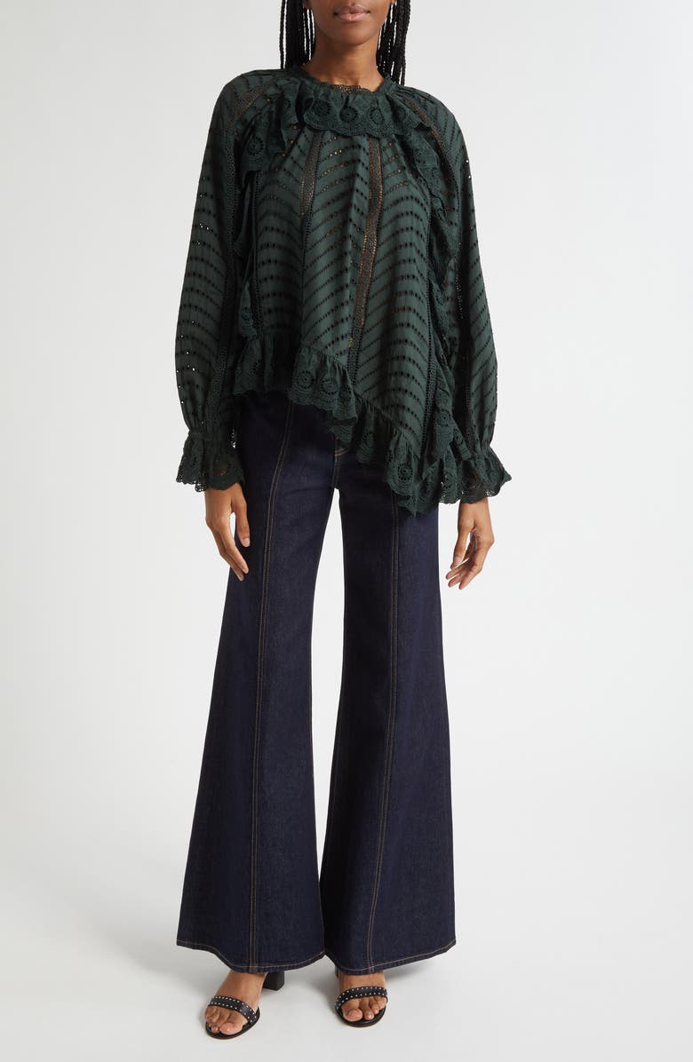 Marcella Eyelet Ruffle Top