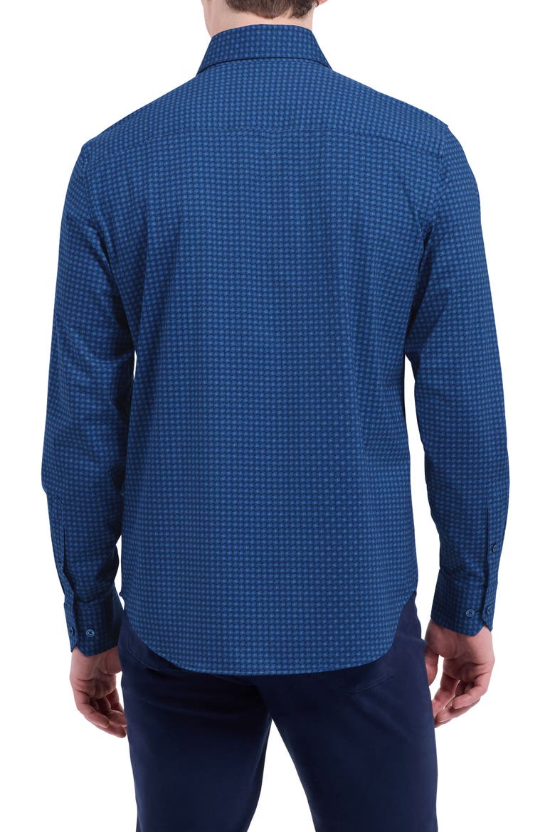 Devon OoohCotton® Geo Print Button-Up Shirt, Alternate, color, NIGHT BLUE