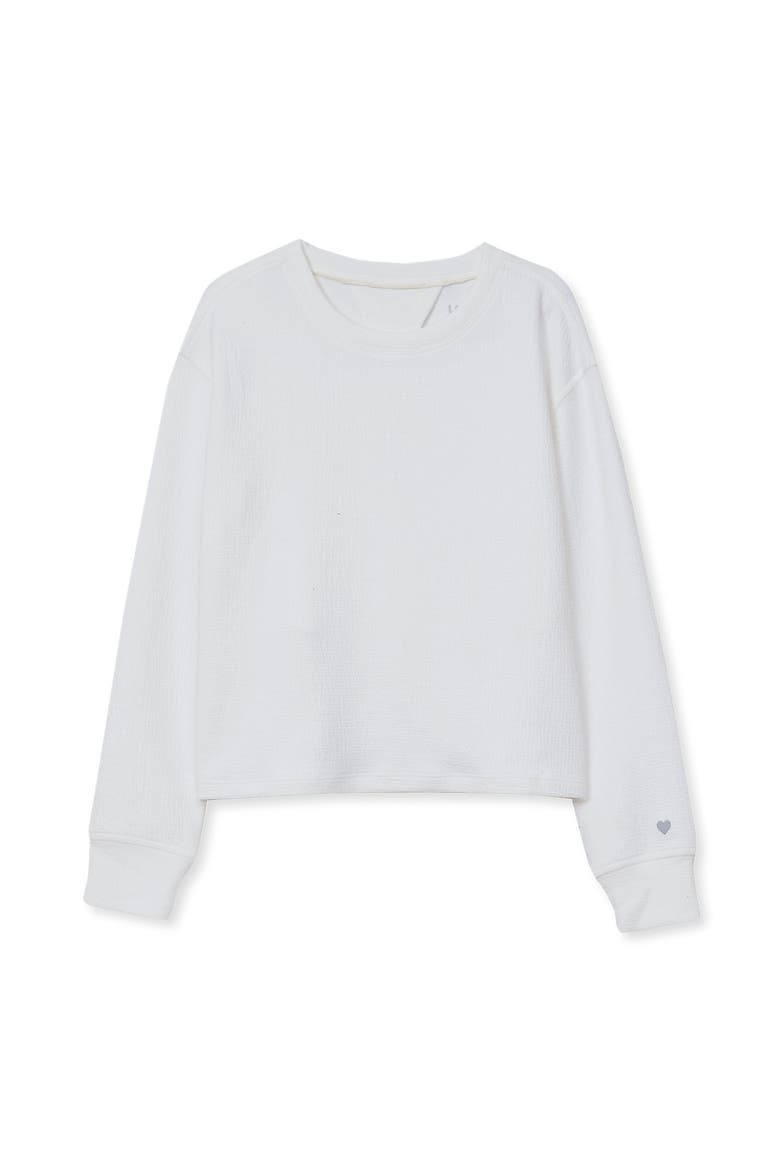 Girls Long Sleeve Twist Back Active Top, Main, color, White