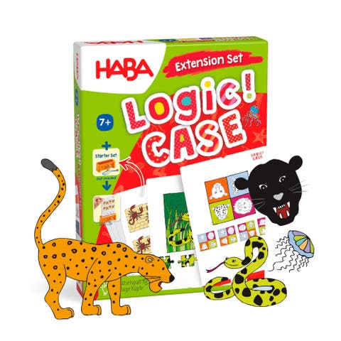 Logic Case Extension Set Dangerous Animals Ages 7+ Travel Games, Learning Toys, Flash Cards for Kids, Brain Teaser Puzzle Games