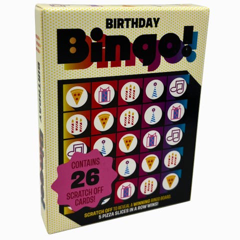 Grand Prix Birthday Bingo Scratch Card Game 26 Cards, Party Game, Win Pizza!