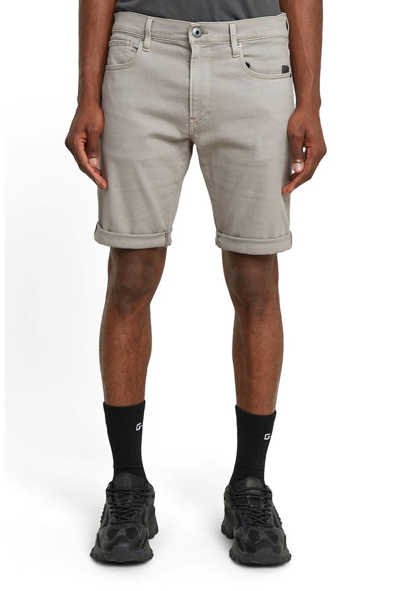 3301 Slim Fit Denim Shorts, Main, color, FLINT GREY GD