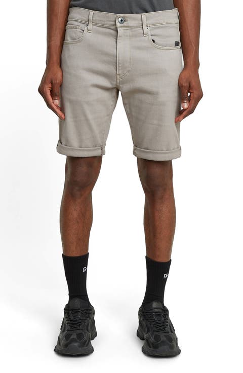 3301 Slim Fit Denim Shorts (Flint Grey GD)