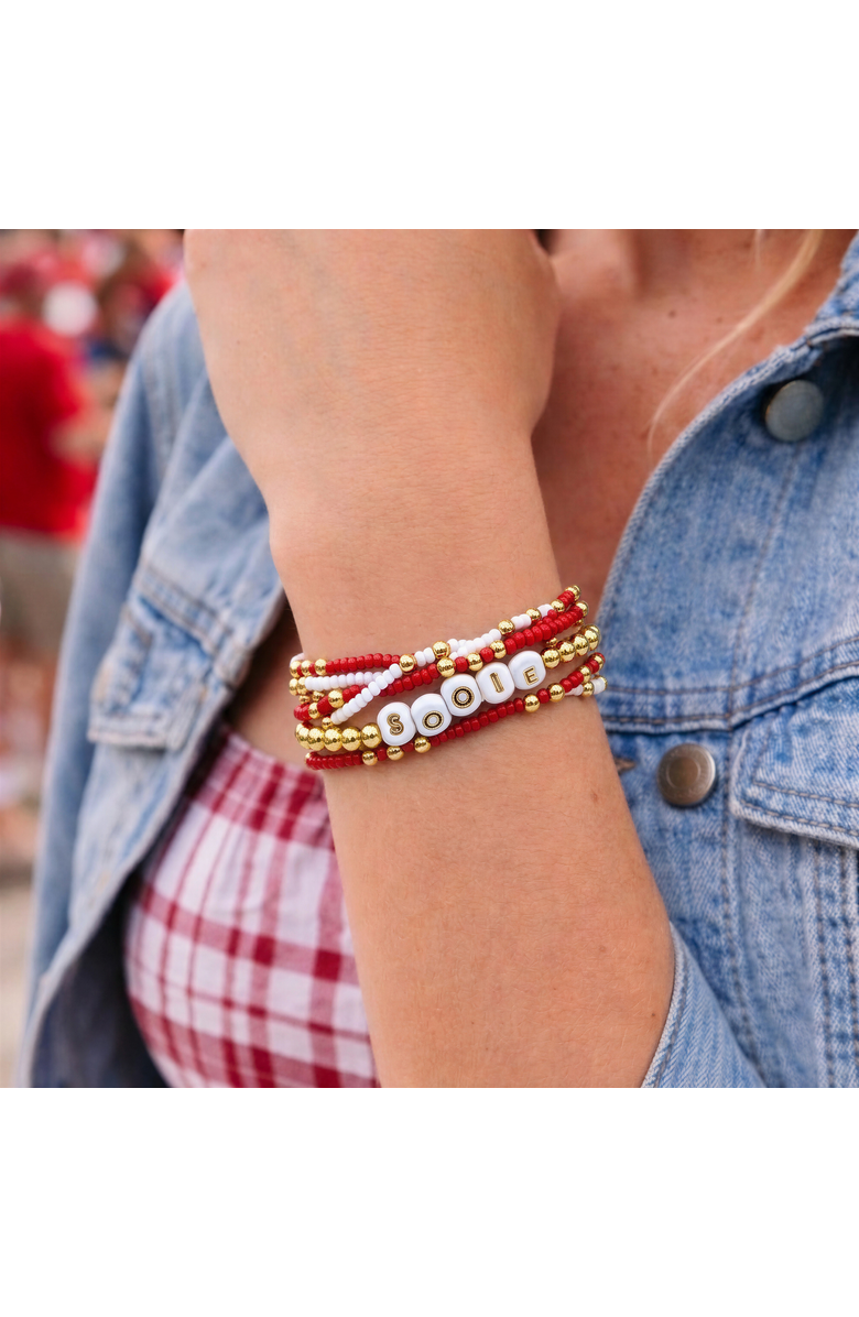 Color Shout Arkansas Lucky 7 Bracelet Set, Alternate, color, Yellow Gold