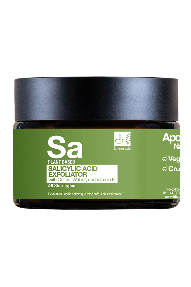 Salicylic Acid Exfoliator with Coffee, Walnut & Vitamin E 60ml for Acne & Blemishes, Large Pores, Main, color, White