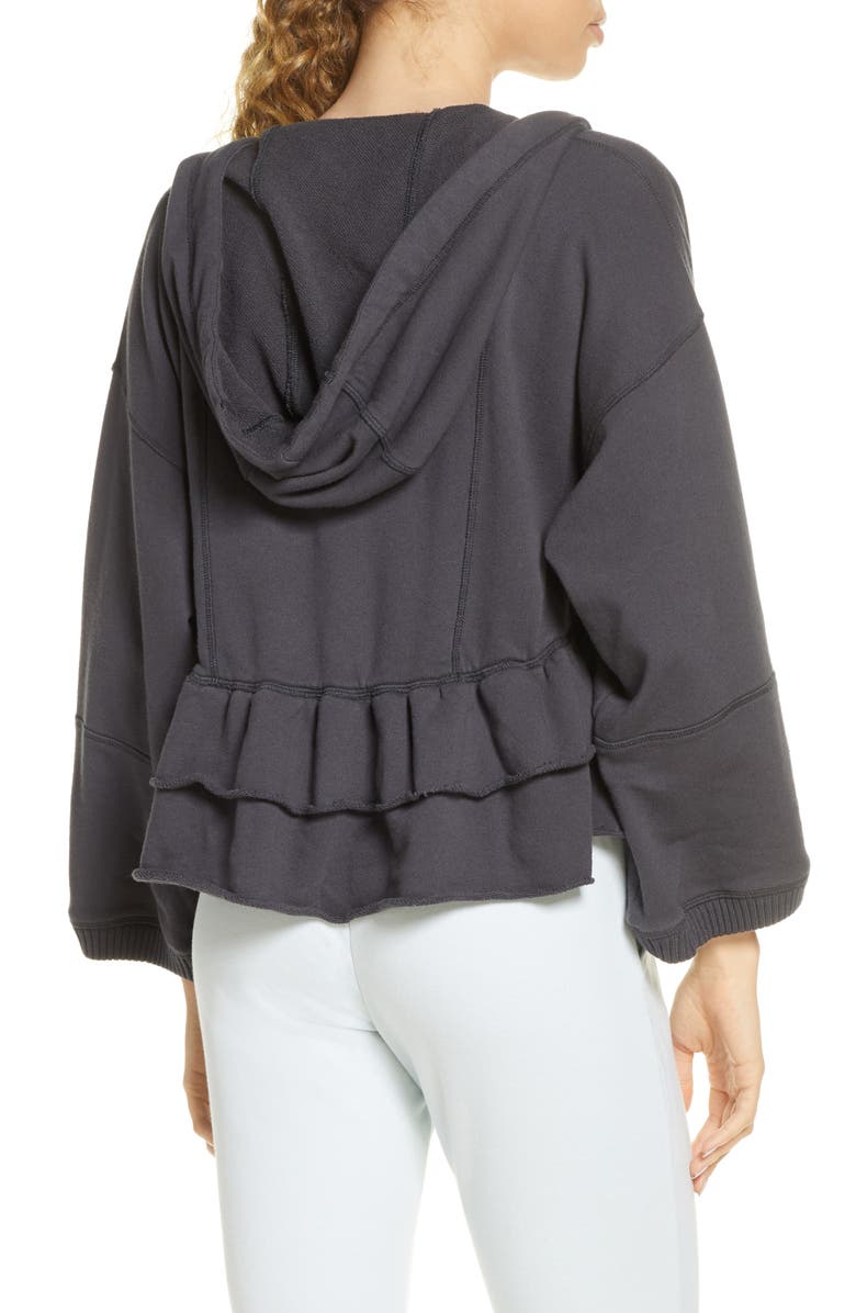 FP Movement by Free People Free People FP Movement Side Swept Ruffle French Terry Hoodie, Alternate, color,