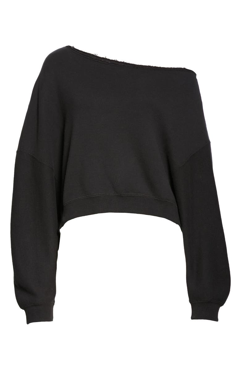 R13 Patti Wide Neck Crop Sweatshirt, Alternate, color,