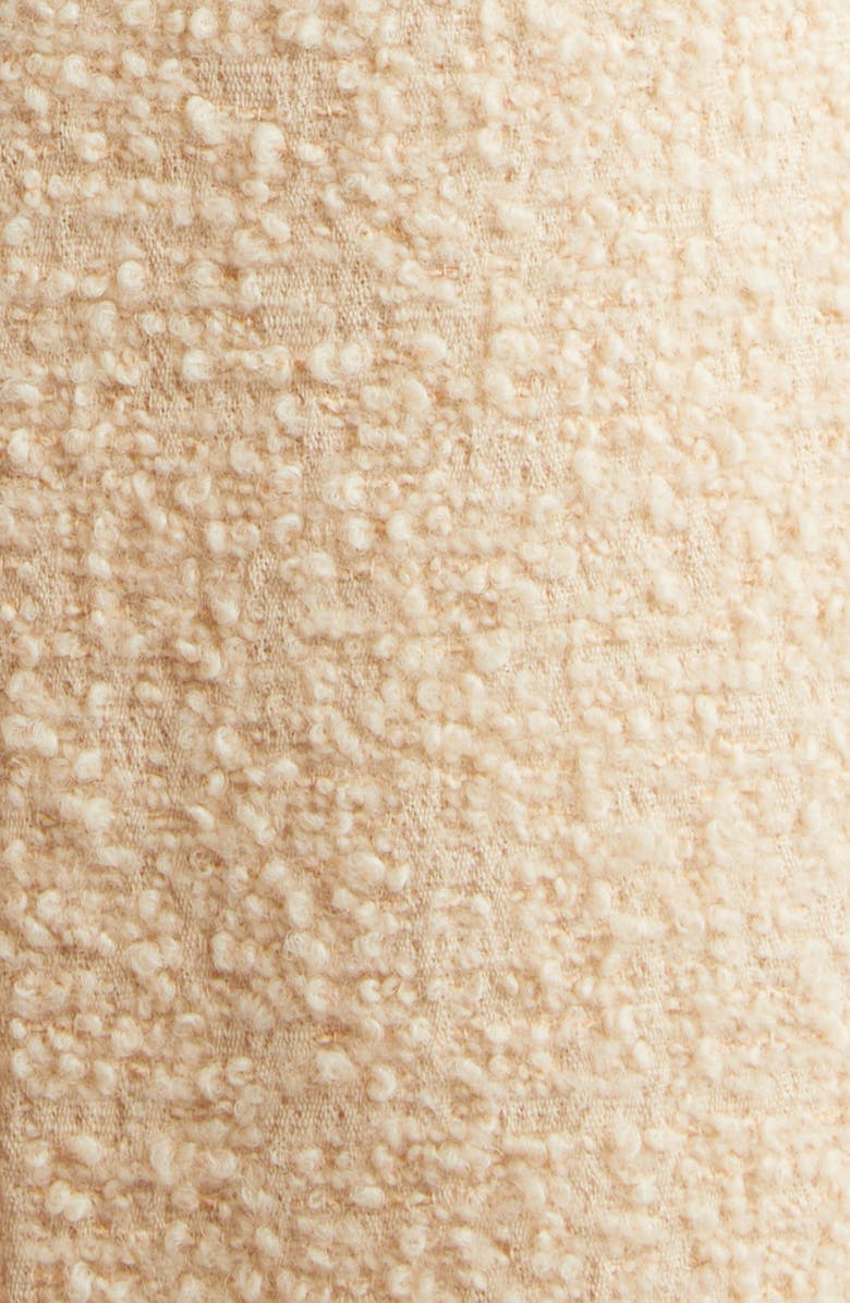 Valentino V-Detail Bouclé Tweed A-Line Dress, Alternate, color, White