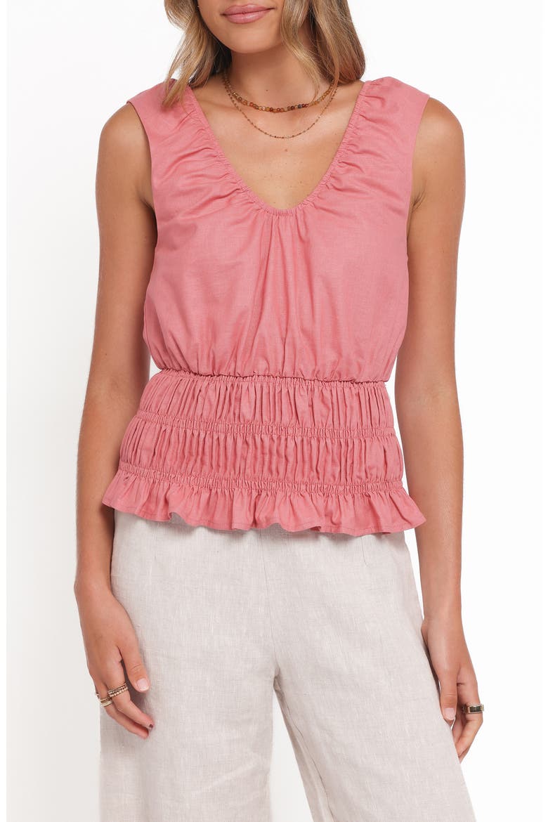 Lucilla Shirred Top, Main, color, PETAL PINK