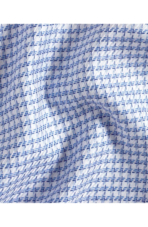 David Donahue Trim Fit Twill Texture Check Dress Shirt In Blue/sky