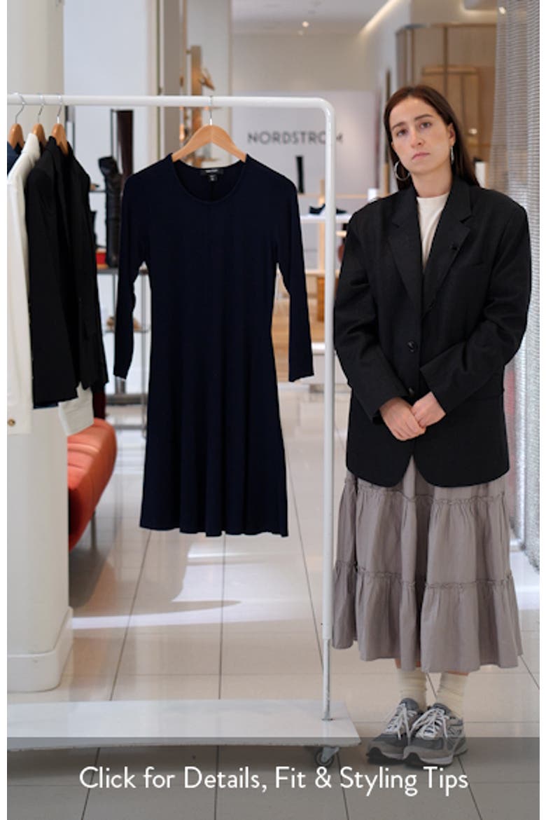 Long Sleeve Jersey Fit & Flare Dress video