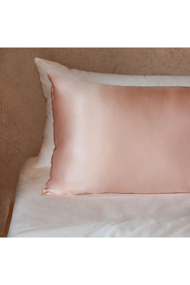 Mulberry Silk Pillowcase, Alternate, color, Rosewater