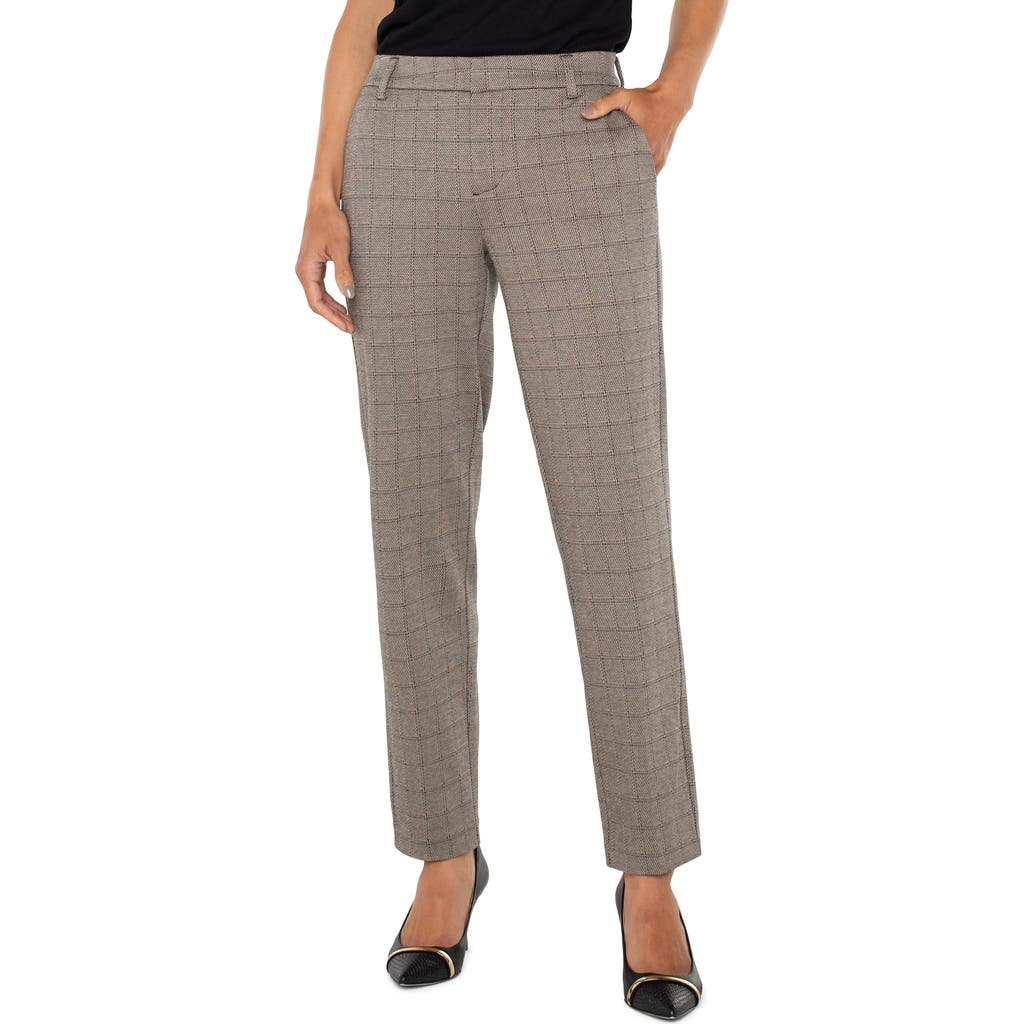 Liverpool Los Angeles Kelsey Check Plaid Pants In Peppercorn Plaid