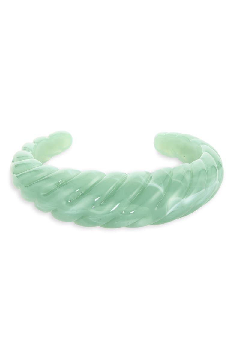 NORDSTROM RACK Twisted Acrylic Cuff Bracelet, Main, color, Mint Multi- Gold