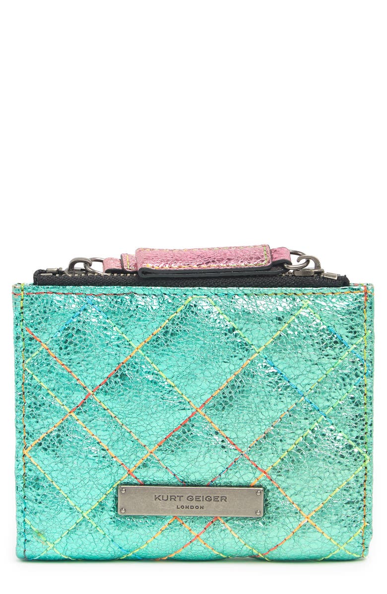 Kurt Geiger London Diamond Quilt Leather Bifold Wallet, Main, color, 