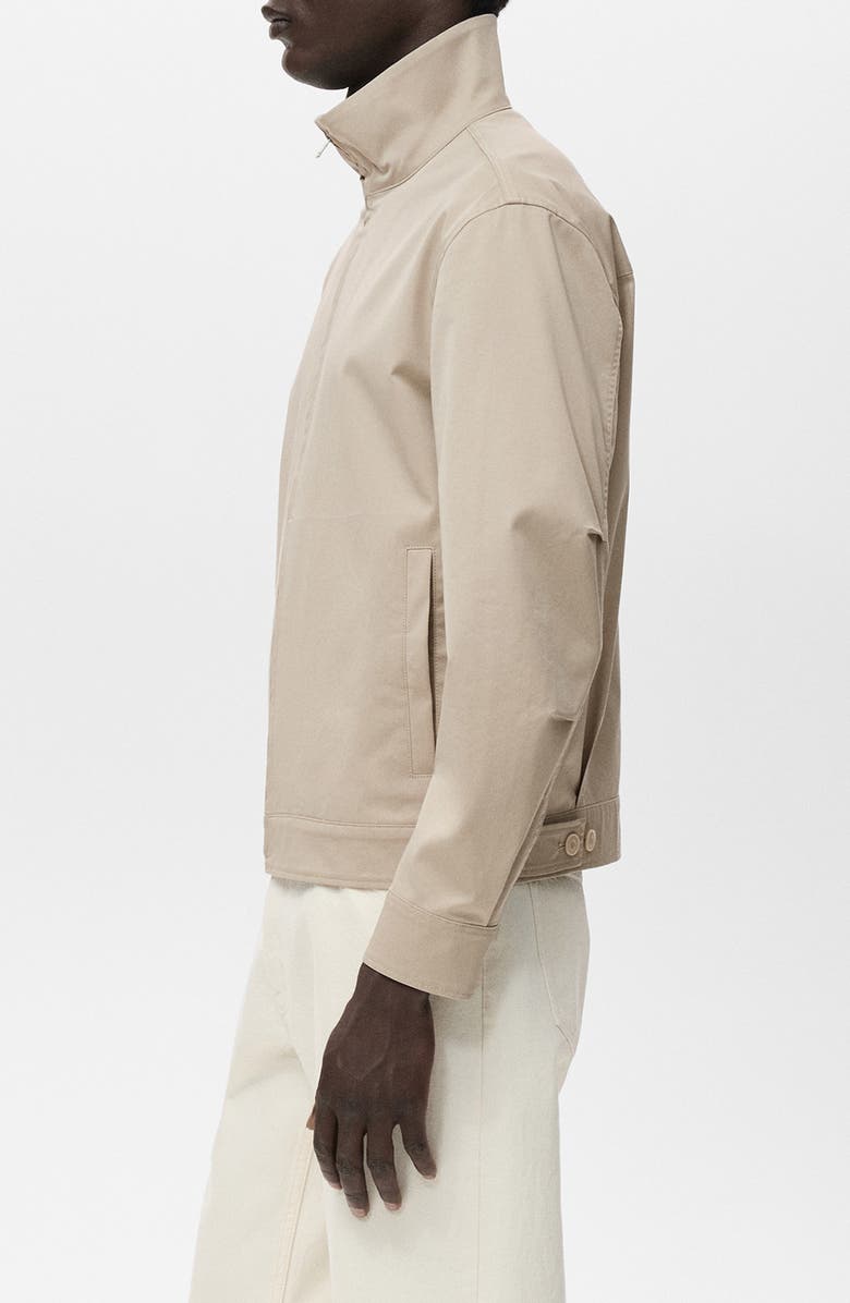 MANGO Stand Collar Zip Jacket, Alternate, color, Sand