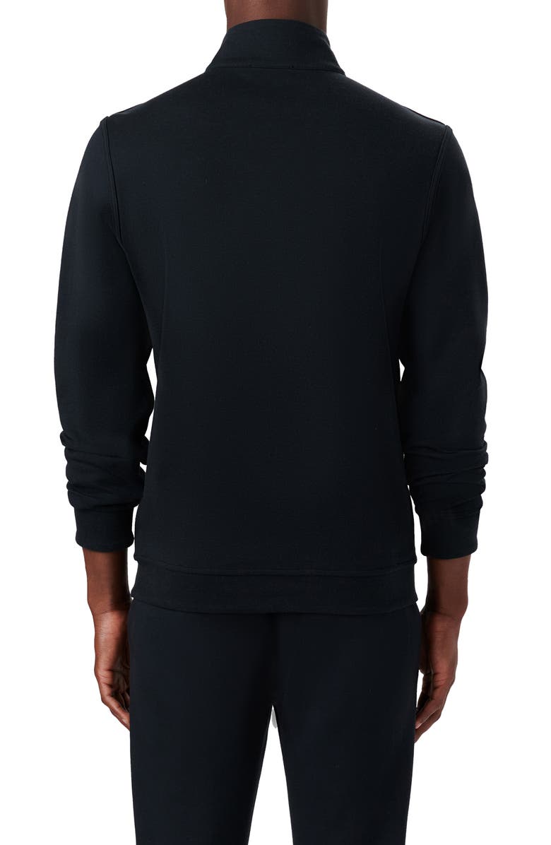 Bugatchi Reversible Knit Quarter Zip Pullover, Alternate, color, Caviar
