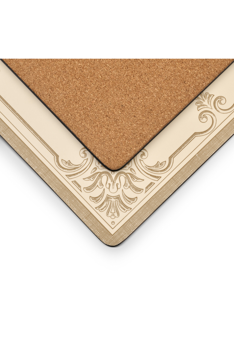 Fleur de Lys Set of 4 Cork Back Placemats, Alternate, color, Fleur de Lys