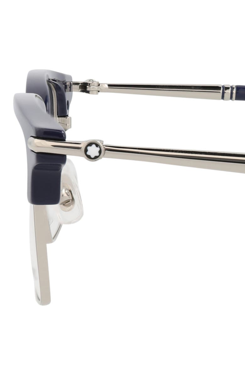 Montblanc 52mm Clubmaster Optical Glasses, Alternate, color, Blue Transparent