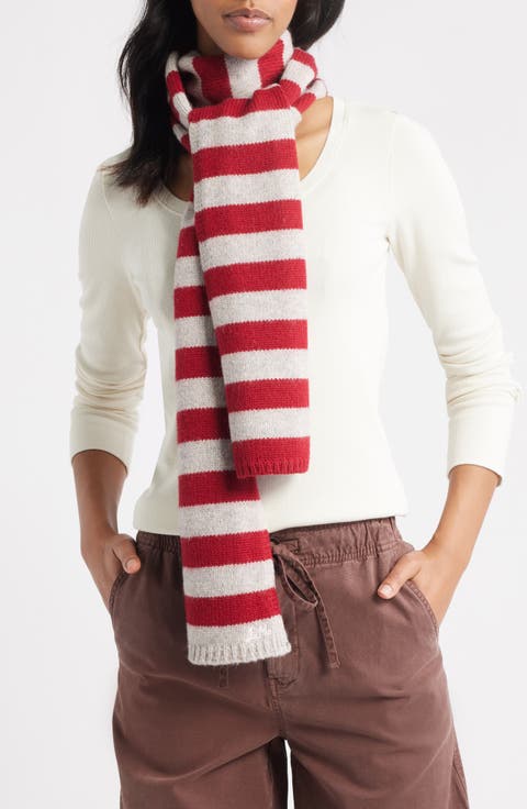 Stripe Skinny Wool Scarf