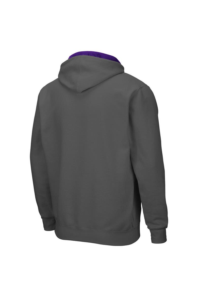 Men's Colosseum Charcoal Kansas State Wildcats Arch & Logo 3.0 Full-Zip Hoodie, Alternate, color, Charcoal