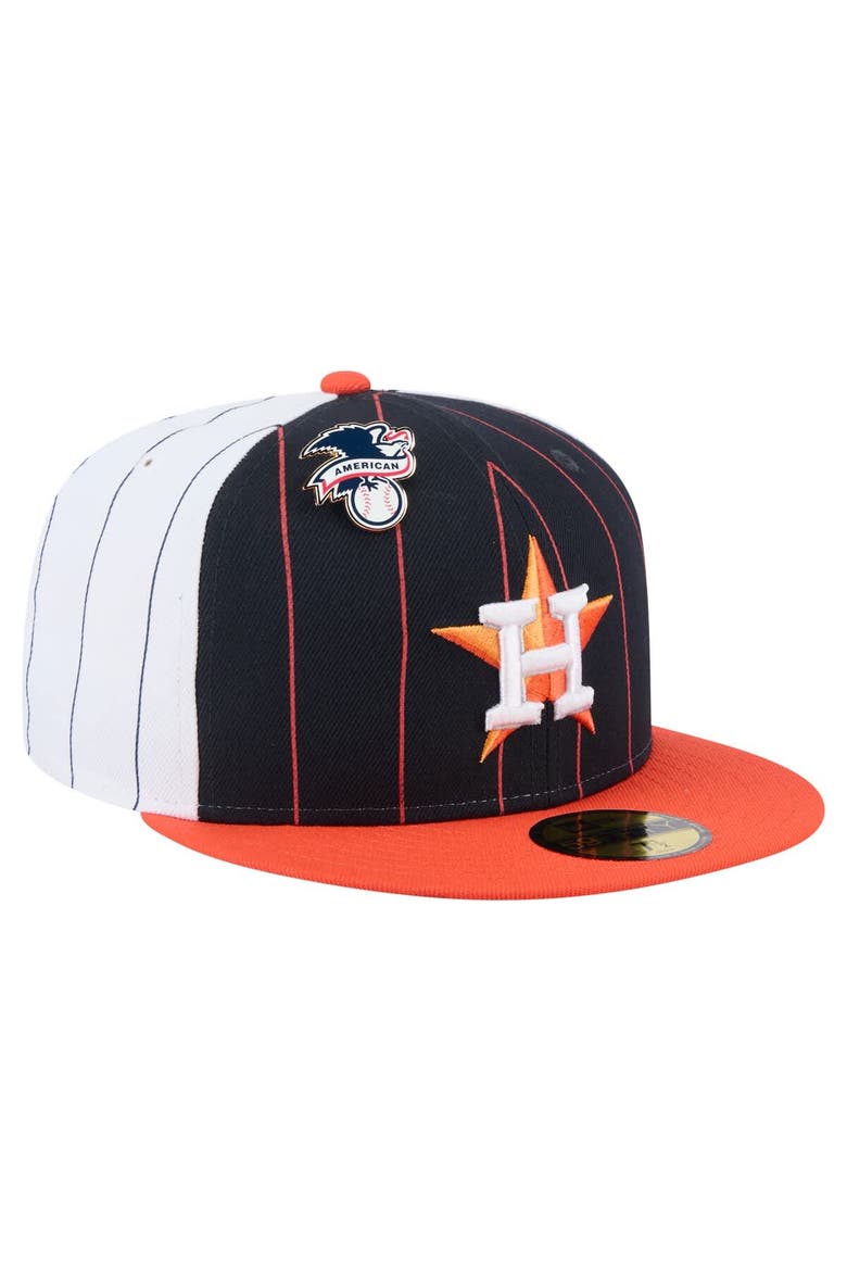 Men's New Era  Navy Houston Astros Pinstripe 59FIFTY Fitted Hat, Alternate, color, Navy