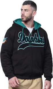 STARTER Men's Starter Black Miami Dolphins Big Shot Full-Zip Double Hoodie