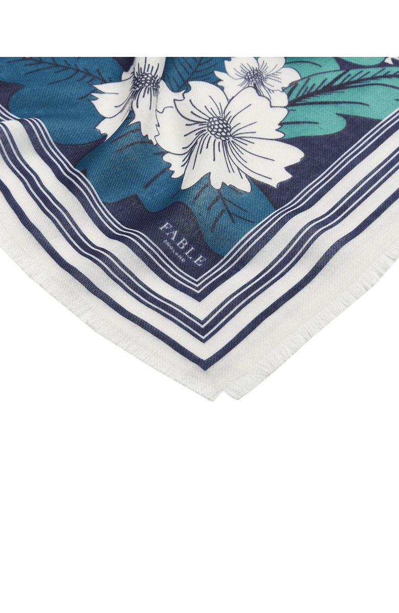 Fable England Solara Tales Teal Scarf, Alternate, color, Teal & Ivory