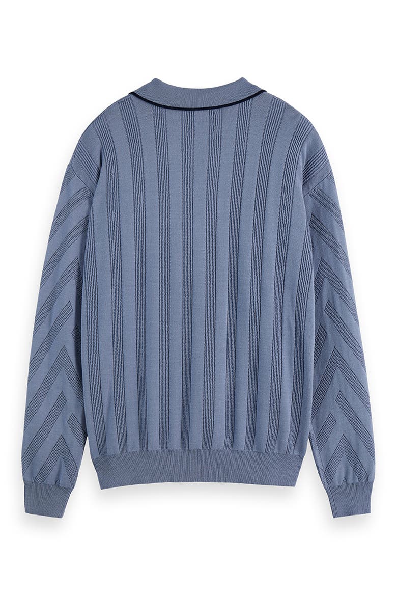 Structured Long Sleeve Polo, Alternate, color, INFINITY