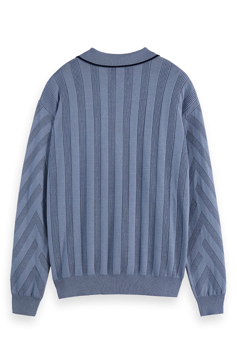 Scotch & Soda Structured Long Sleeve Polo, Alternate, color, Infinity