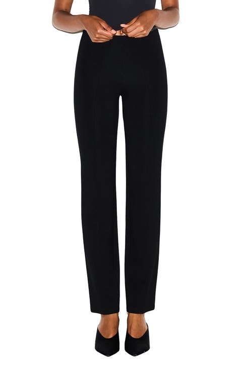 The Essential Collection High Waist Pintuck Straight Leg Pants (Regular & Plus)