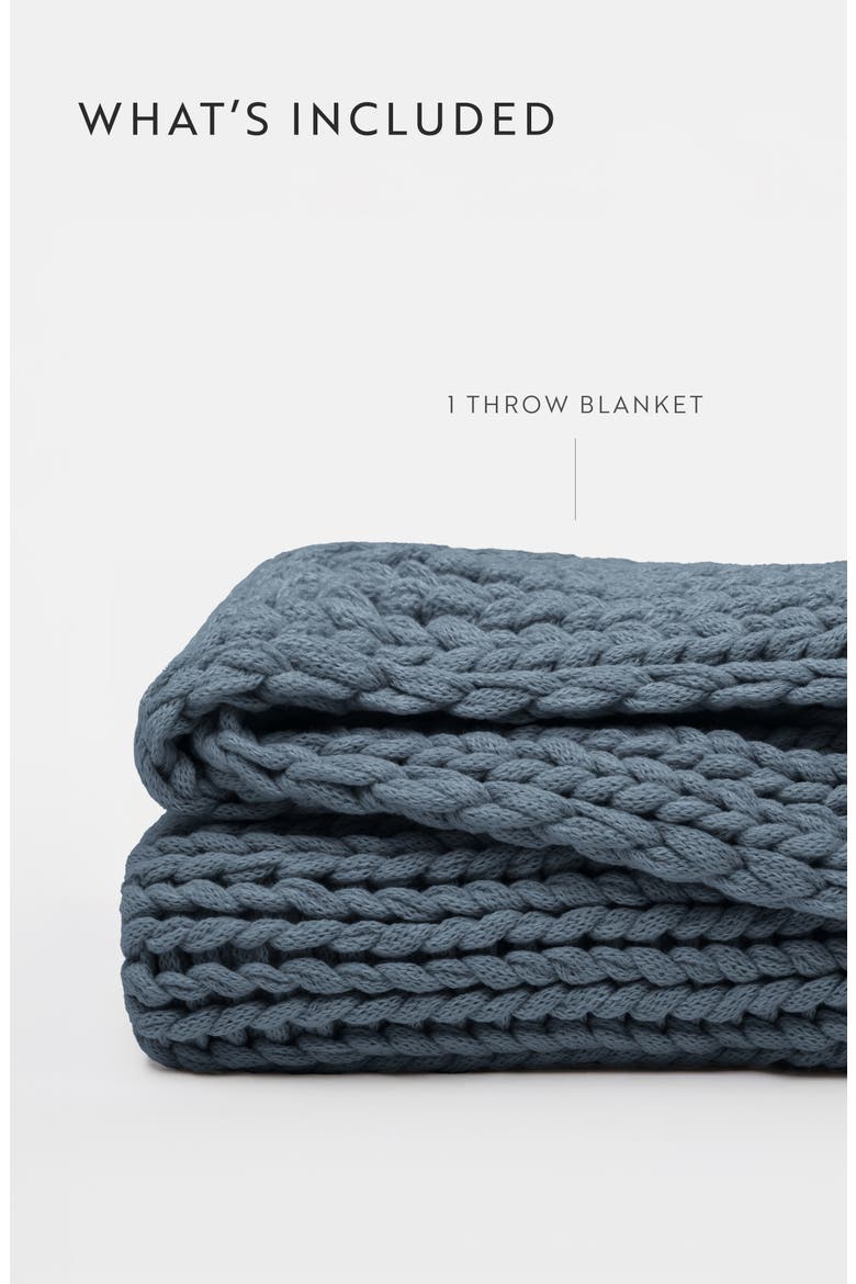 Chunky Knit Throw Blanket, Alternate, color, STONE