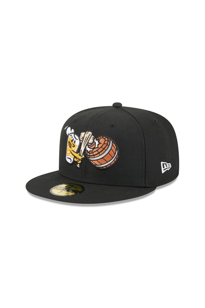 Men's New Era  Black West Michigan Whitecaps Theme Nights 59FIFTY Fitted Hat, Main, color, Black