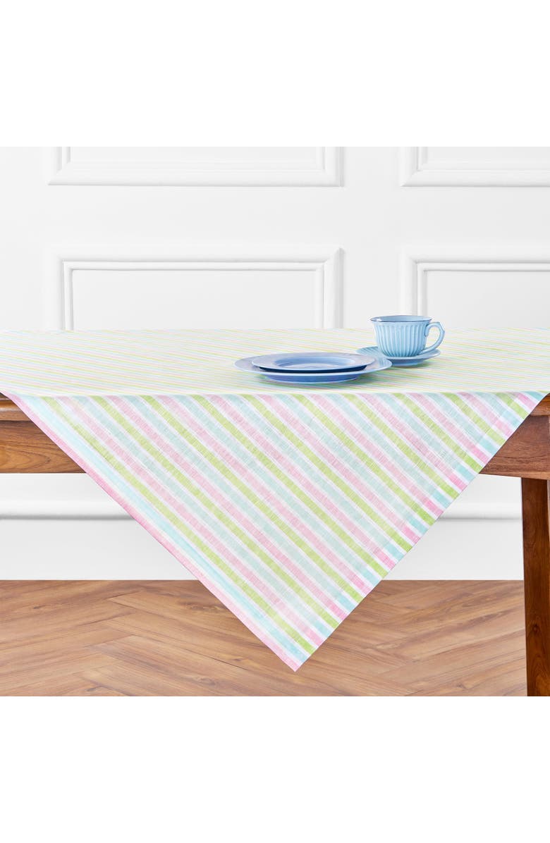 Solino Home Linen Table Throw - Palm Beach Stripe, 52" x 52" Inch, Alternate, color, Palm Beach Stripe