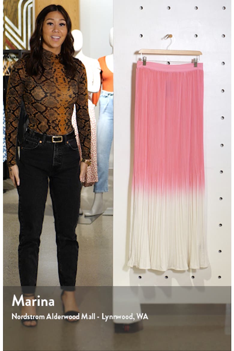 Rocco Plissé Pleat High Waist Maxi Skirt video