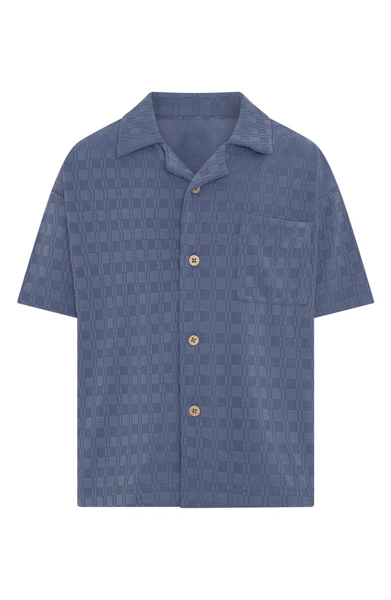 TINY TRIBE Kids' Textured Button-Up Shirt, Main, color, Slate Blue