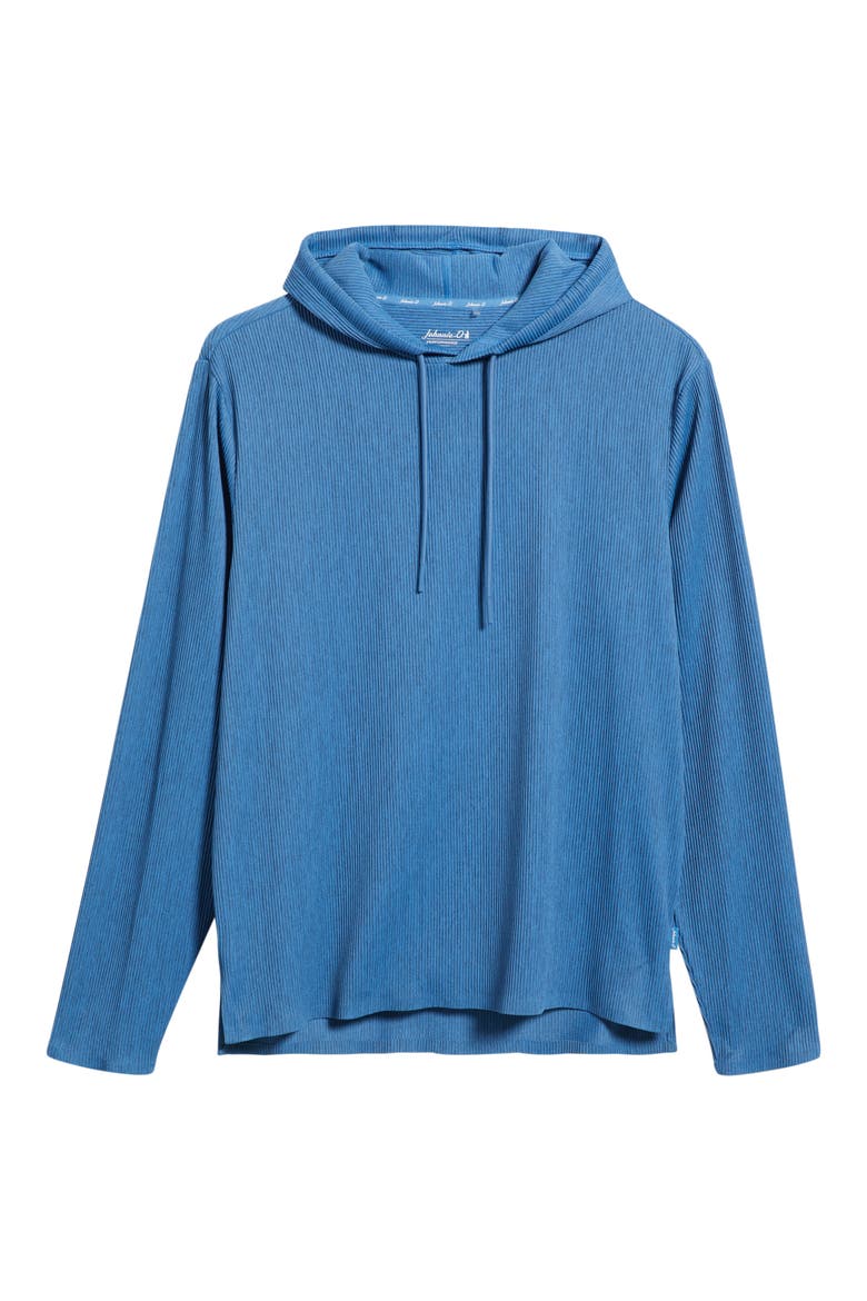 Hoppin Heather Stretch Rib Knit Hoodie, Alternate, color, HEATHER SAILOR