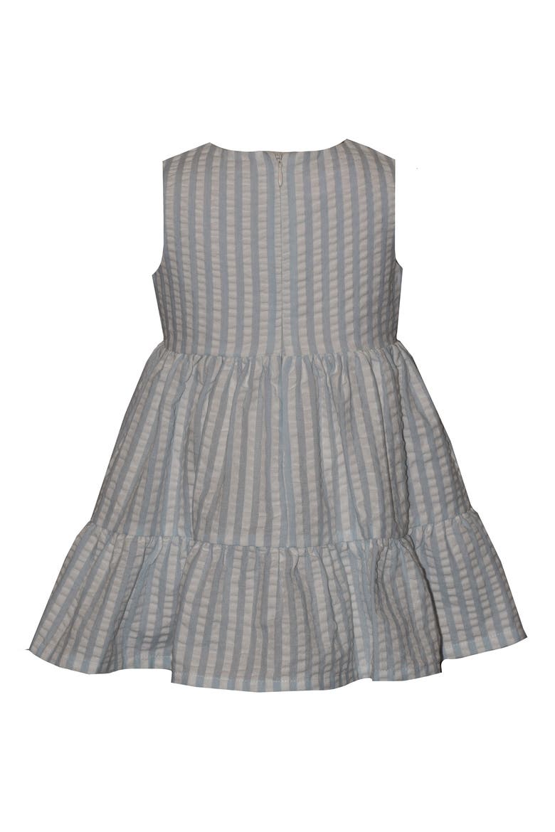 Stripe Seersucker Dress and Floral Cardigan Set, Alternate, color, BLUE
