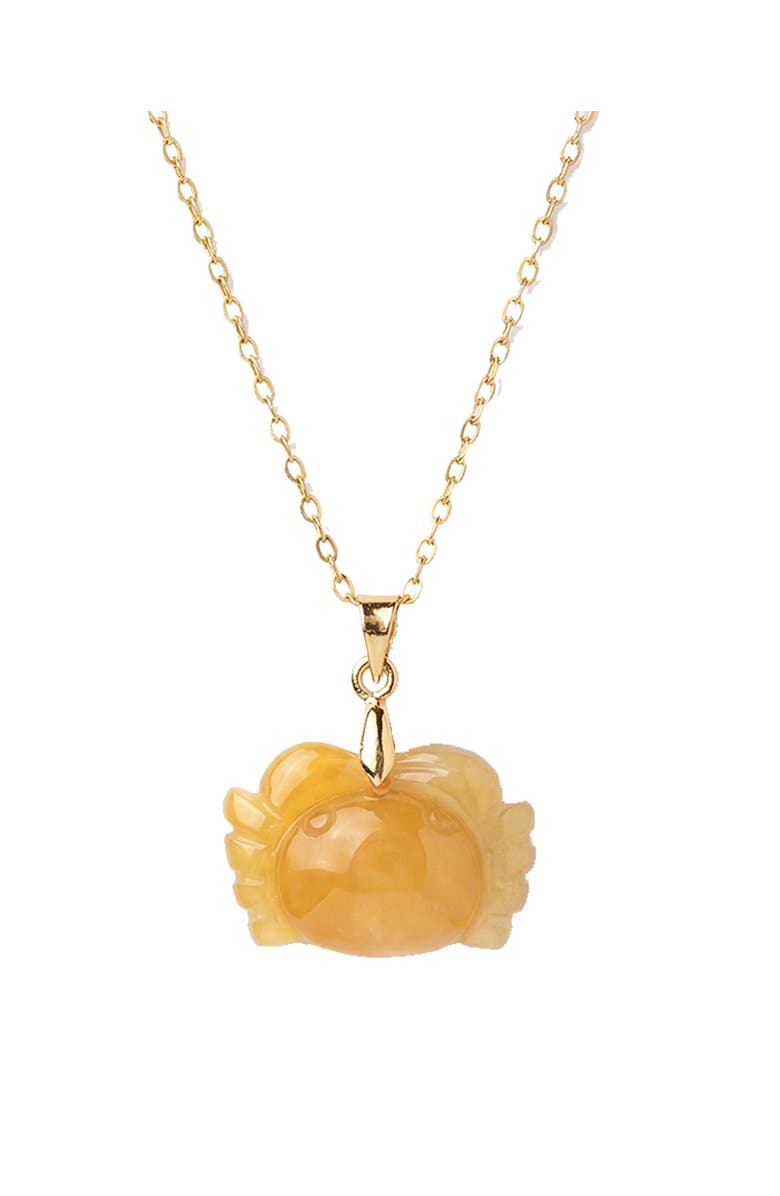 seree Zodiac collection Cancer Jade stone necklace, Main, color, Off White